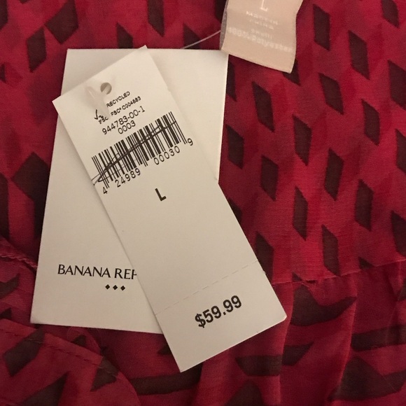New Banana Republic Red Patterned Blouse - Picture 6 of 6